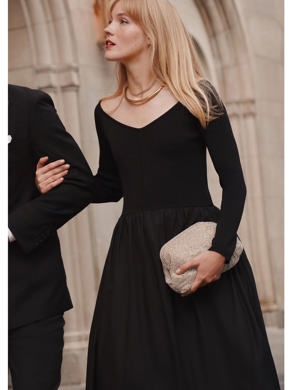 Tuckernuck old Hollywood Black Dupioni Clea Dress